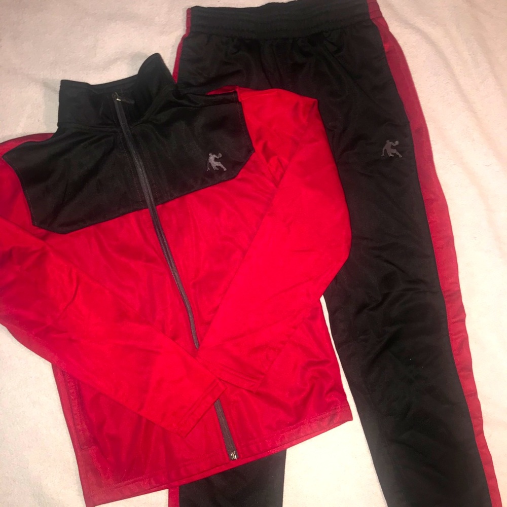 Boys red & black track suit